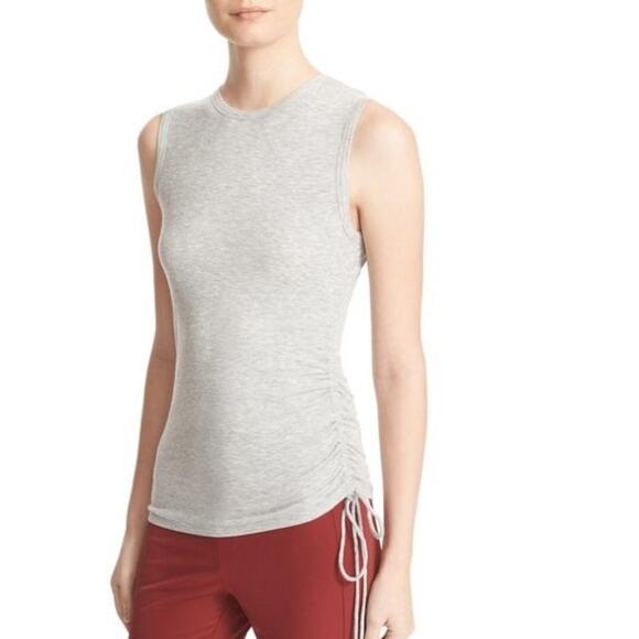 Theory Rimaeya Tie Side Cinched Gray Tank Top M - Picture 3 of 11